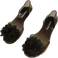 Ženske cipele od želea; Slatke neklizajuće ravne sandale s cvjetnim uzorkom; udobne prozirne sandale od želea