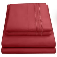 Madame Marie Contemporary Microfiber Spavaća soba čvrsta boja kreveta set Kalifornijski kralj - Burgundija