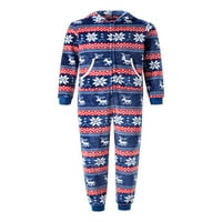 Obiteljski Božićni pidžama Set, kombinezon s kapuljačom s printom losa za odrasle i djecu, kombinezon s patentnim
