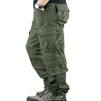 + Muške taktičke hlače s patentnim zatvaračem lagane ulične jednobojne hlače s džepovima vojne zelene hlače veličine