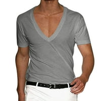 Košulje za muškarce, majica kratkih rukava U boji, Majica kratkih rukava i majica s izrezom u obliku slova a,