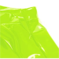 Ženske sjajne patentne kože plamtena minica nevidljivi patentni zatvarač a-line mini suknja fluorescentna zelena