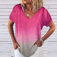 Ženski vrhovi zazor ispod $ Womens casual V-izreza za blijed majice u boji kratke rukave bluze plus veličina
