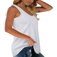 Vrhovi spremnika bez rukava za žene osnovne solidne tunike Summer Casual labave t gornje majice
