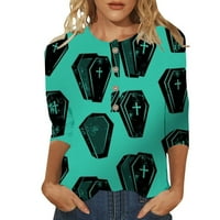 Majica dugih rukava ženski set Ženska majica kratkih rukava s printom gumba ležerna modna majica kratkih rukava