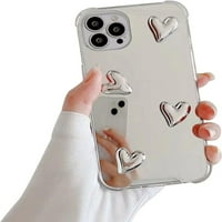Kompatibilno sa zrcalnom futrolom za telefon, modnim slatkim ljubavnim srcem od 3 inča, mekom silikonskom prozirnom