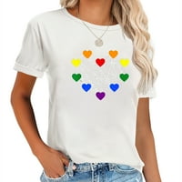 Sićušna duga srca u srčanoj zastavi LGBTQ Mjesec ponosa majica