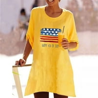 Modna ženska ljetna ležerna majica s okruglim vratom s kratkim rukavima s printom u donjem dijelu leđa