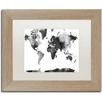 Zaštitni znak likovna umjetnost World Map BG-1 Canvas Art by Marlene Watson, White Matte, okvir breze