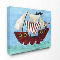 Dječja soba Stupell Pirate broda na morskom platnu zidne umjetnosti Bealook Kids