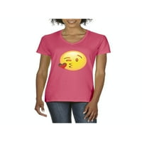 MmF - Ženska majica s V-izrez i kratkih rukava, do ženske veličine 3XL Smiley - s подмигивающим lice