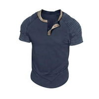 Muška košulja Raglan majice odjeća Vanjski casual casual kratki rukavi srušeni ovratnik modni dizajn udoban plavi