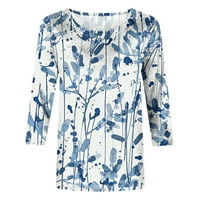 Majice za žene, Plus veličine, majice s okruglim vratom s cvjetnim printom, ljetne Ležerne majice za slobodno