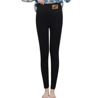 ženske zimske Ležerne jednobojne tajice, Elastični termo Capri s visokim strukom, hlače za vježbanje, hlače s