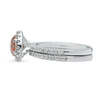Zaručnički prstenovi od srebra, crveni, narančasti, okrugli kubični cirkonij, kaleidoskopski prsten, Set za žene,
