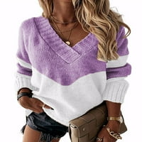; / Ženske casual pletene košulje u boji s dugim rukavima, široke pulovere, majice