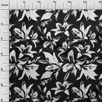 + pamučna tkanina od batista u crnoj boji, Pribor za prošivanje s lišćem i cvijećem, tkanina za šivanje s otiskom
