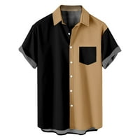 Muška ležerna košulja Plus size, modni vrhovi s preklopljenim ovratnikom u obliku krpice, tiskani kratki rukav
