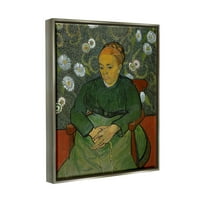 La Berceuse Portret Madame Roulin Van Gogh Botanički i cvjetni slikar sjajne sive uokvirene umjetničke print zidne
