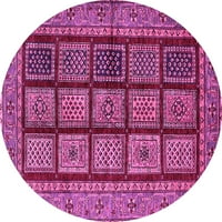 Moderni unutarnji tepisi, Okrugli, apstraktno ružičasti, promjera 7 inča