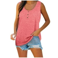 Ženske majice Plus Size izgubiti Stane majice casual ljeto Scoop Bez rukava vrhovima Pink 2-inčni s