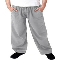 Muške hlače u donjem dijelu s kravatom, jednobojne hlače, Muška ležerna odjeća, ljetne hlače za jogging, siva