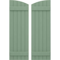 1 2 60 fasada od pet dasaka od prirodnog drva s povezanim daskama-eliptična Gornja roleta, staza u zelenoj boji