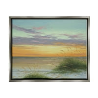 Obalne trske Sunset Sunset Shore obalno slikanje sjajno siva uokvirena umjetnička print zidna umjetnost