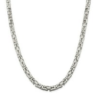 Masivna srebrna četvrtasta bizantska ogrlica s lančićem od 9 -sa sigurnom kopčom od jastoga
