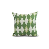 20 20 Harlekin, vanjski jastuk s geometrijskim printom, zeleni