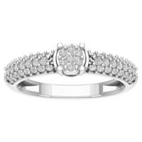 Araiya 14K bijelo zlato dijamantni prsten klastera, veličina 8