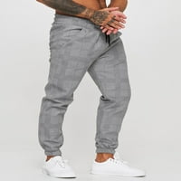 GWL muškarci Tweatpants Plead Print Long Pant Casual Fitness Tlouser Jogger