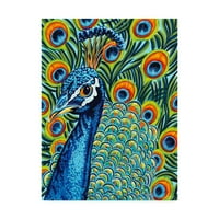 Zaštitni znak likovne umjetnosti 'Plumed Peacock I' Canvas Art by Carolee Vitelletti