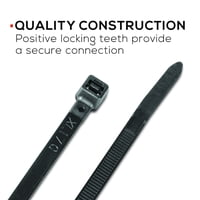 Industrijske univerzalne kabelske vezice u crnoj boji, otporne na UV zrake, 8