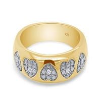 Zaručnički prsten u obliku srca s bijelim prirodnim dijamantom okruglog reza od 0 karata u žutom zlatu od 14 karata