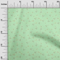 Jednobojna pamučna svilena tkanina s printom mrkve i zečjeg lica širokog dvorišta