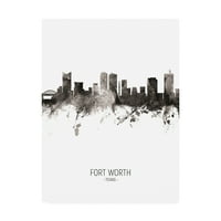 Zaštitni znak Fine Art 'Fort Worth Texas Skyline Portret II' Platno umjetnost Michaela Tompsetta