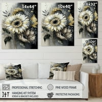 Designart White Suncokretovo platno zidna umjetnost