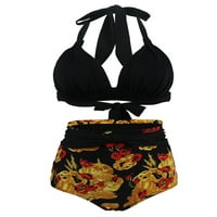 Ženski bikini set visokog struka, kupaći kostim za kontrolu trbuha, kupaći kostimi s naramenicama, Gornji dijelovi