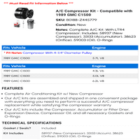 C kompresorski komplet - kompatibilan s GMC C1500