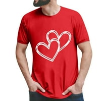 Ženske majice Ljubavno srce tiskano o-izrezi kratke rukave Valentine Day Sweat casual labavi vrhovi majice za