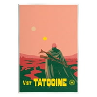 Stupell Industries Ogromna Tatooine pejzažna znanstvena fantastika Grafička umjetnost Umjetnost Umjetnička umjetnost,