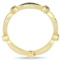 Carat T.W. Crni dijamant 10kt žutog zlatnog prstena za slaganje
