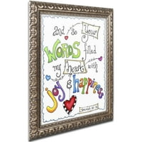 Zaštitni znak likovna umjetnost Riječi radosti - radosne riječi platno umjetnost Jennifer Nilsson, zlatni ukrašeni