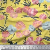 Soimoi žuta rayon tkanina lišće i breskva cvjetna tkanina za akvarel tkanine uz dvorište široko