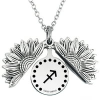 Ogrlice zodijak zviježđe suncokret medaljon ogrlica inspirativno pismo suncokret Privjesak Ogrlica lanac ogrlica