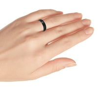 Prsten s kupolom od volframovog karbida presvučen crnom bojom, brušeni centar, sjajno uglačani RUB, zaručnički