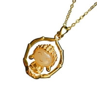 Amajlijski Zlatni uložak od žada, privjesak od žada Khotan, zlatno čisto zlato, mala Maitreja