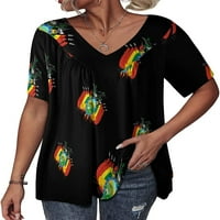 Ženska majica kratkih rukava s grbom Bolivije, labava majica s grafičkim uzorkom, bluza s izrezom u obliku slova