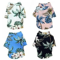 Ljetna Havajska cvjetna košulja za plažu za mačke, kaput za pse, Kombinezoni za štenad, tanka odjeća kratkih rukava